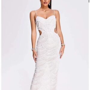 Pearl Sequin Midi Dress Bella Barnett MEDIUM